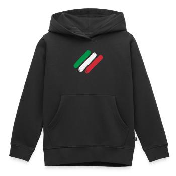 Italian Flag - Stripes - Kids Premium Organic Hoodie - black - Front - AI Model Kid Male (0cm)