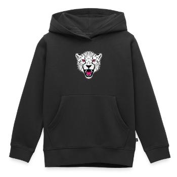 Gépard Léopard Mascotte Logo Sport Gaming - Sweat Premium à capuche enfant bio - noir - Devant - AI Model Kid Male (0cm)