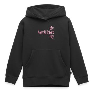 Absage - Herzliches Nö - Kinder Premium Organic Hoodie - Schwarz - Vorne - AI Model Kid Male (0cm)