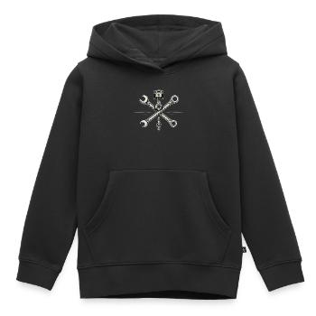 outils - Sweat Premium à capuche enfant bio - noir - Devant - AI Model Kid Male (0cm)