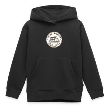 Vivre le rêve du Campeur boueux - Sweat Premium à capuche enfant bio - noir - Devant - AI Model Kid Male (0cm)