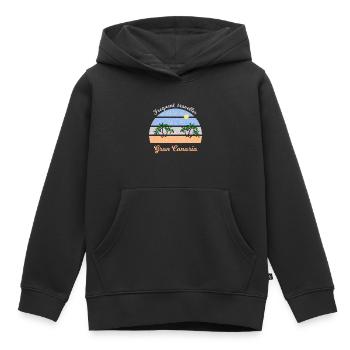 Gran Canaria Palmenstrand Retro - Kinder Premium Organic Hoodie - Schwarz - Vorne - AI Model Kid Male (0cm)