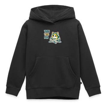 Cute Yarn Kitty Baby Cat Kawaii Sticker Gift Art - Kids Premium Organic Hoodie - black - Front - AI Model Kid Male (0cm)