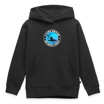 ICH MAG KAJAK UND VIELLEICHT DREI LEUTE - Kinder Premium Organic Hoodie - Schwarz - Vorne - AI Model Kid Male (0cm)