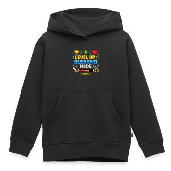 Level Up Husband Mode Gamer Ehemann Retro JGA - Kinder Premium Organic Hoodie - Schwarz - Vorne - AI Model Kid Male (0cm)