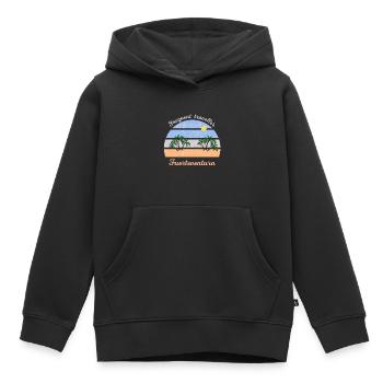 Frequent Traveler Fuerteventura Retro - Kids Premium Organic Hoodie - black - Front - AI Model Kid Male (0cm)