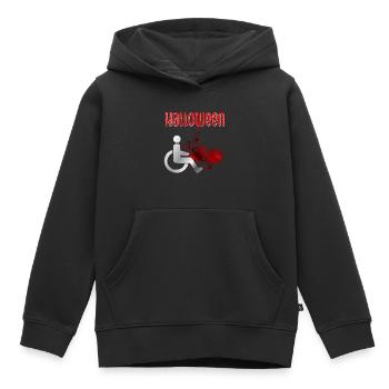 Halloween Blut Rollstuhl - Kinder Premium Organic Hoodie - Schwarz - Vorne - AI Model Kid Male (0cm)