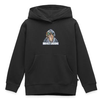 Schuhschnabel mit Brille – Highkey-Bewertung - Kinder Premium Organic Hoodie - Schwarz - Vorne - AI Model Kid Male (0cm)