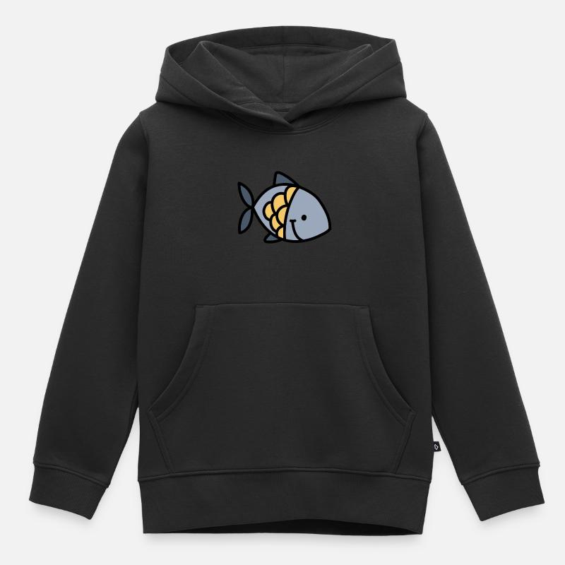 fishyish - Kinder Premium Organic Hoodie - Schwarz