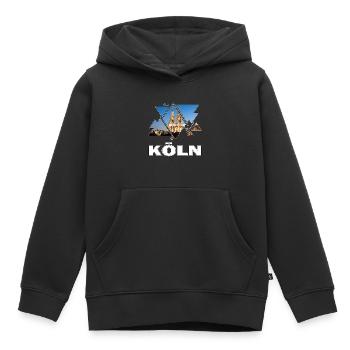 Cathédrale de Cologne Allemagne Ville Skyline Home Love - Sweat Premium à capuche enfant bio - noir - Devant - AI Model Kid Male (0cm)