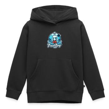 Garçon de piscine , Sauveteur , Sauveteur , Swimmi - Sweat Premium à capuche enfant bio - noir - Devant - AI Model Kid Male (0cm)