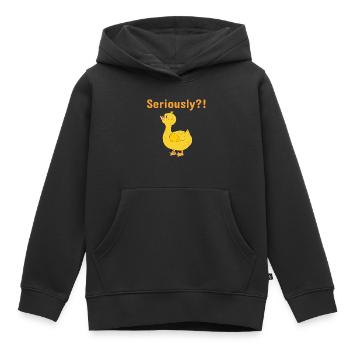 Caneton jaune - Sweat Premium à capuche enfant bio - noir - Devant - AI Model Kid Male (0cm)