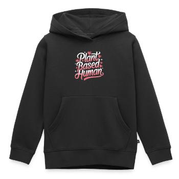 Végétarien Végétalien Végétarien Végétarien - Sweat Premium à capuche enfant bio - noir - Devant - AI Model Kid Male (0cm)