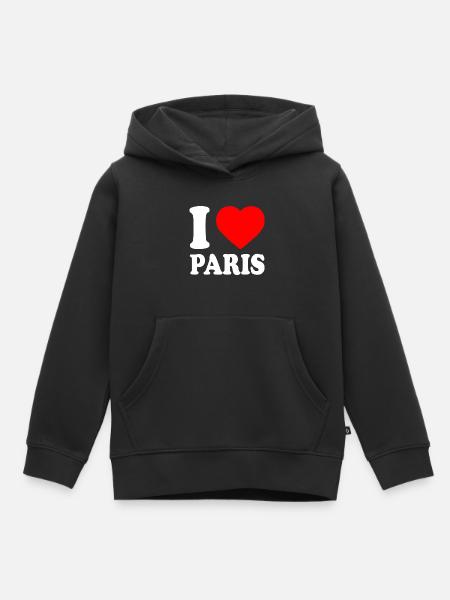 I love paris - Kids Premium Organic Hoodie - black