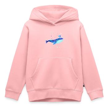 Blue whale pattern pastel tones - Kids Premium Organic Hoodie - rose - Front - AI Model Kid Female (0cm)