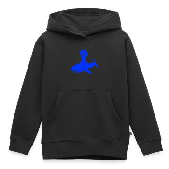 Requin Résiste - Sweat Premium à capuche enfant bio - noir - Devant - AI Model Kid Male (0cm)