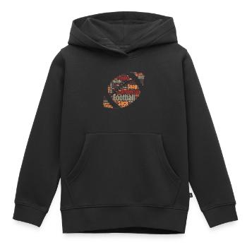 Nuage de mots de ballon de football américain - Sweat Premium à capuche enfant bio - noir - Devant - AI Model Kid Male (0cm)