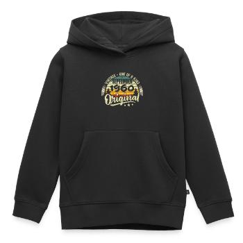 Septembre 1960 Anniversaire 1960 Septembre 1960 - Sweat Premium à capuche enfant bio - noir - Devant - AI Model Kid Male (0cm)