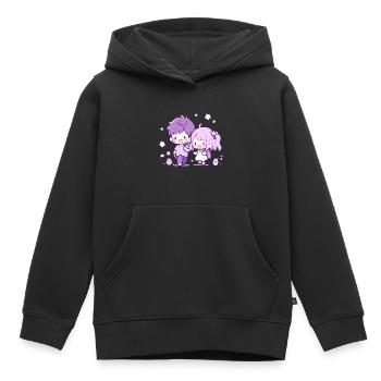 Amour fraternel - Design sincère pour la famille - Sweat Premium à capuche enfant bio - noir - Devant - AI Model Kid Male (0cm)
