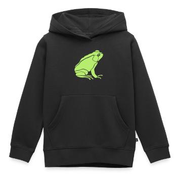 frosch tier huepfen - Kinder Premium Organic Hoodie - Schwarz - Vorne - AI Model Kid Male (0cm)
