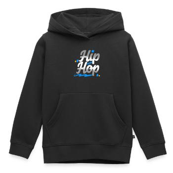 Hip hop - Sweat Premium à capuche enfant bio - noir - Devant - AI Model Kid Male (0cm)