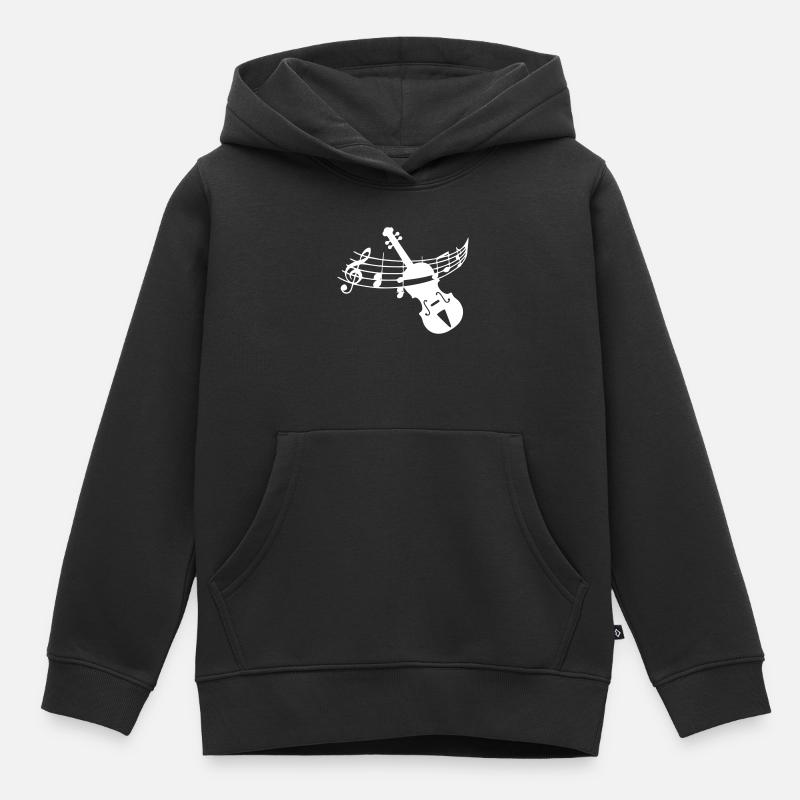 Violon violon - Sweat Premium à capuche enfant bio - noir