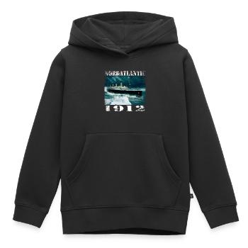 Atlantique nord 1912 - Sweat Premium à capuche enfant bio - noir - Devant - AI Model Kid Male (0cm)