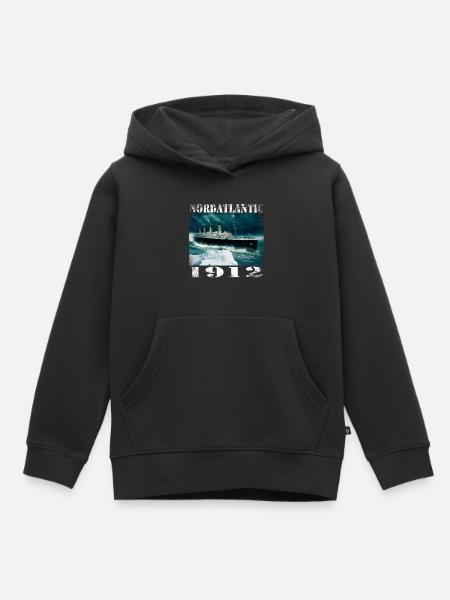 Nordatlantic 1912 - steamship at night - Kids Premium Organic Hoodie - black