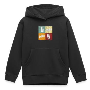 tuba - Sweat Premium à capuche enfant bio - noir - Devant - AI Model Kid Male (0cm)