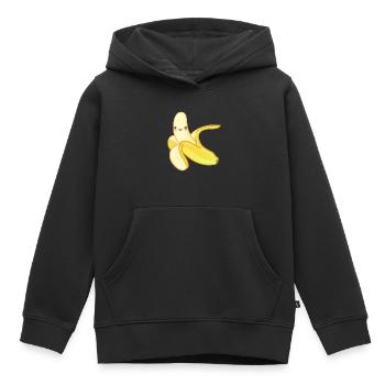 Banane - Sweat Premium à capuche enfant bio - noir - Devant - AI Model Kid Male (0cm)