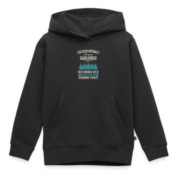 Saarland Saarländerin Saarländer Spruch - Kinder Premium Organic Hoodie - Schwarz - Vorne - AI Model Kid Male (0cm)