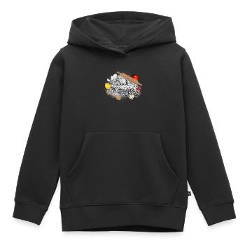 Mehl und Back Zutaten mit Schriftzug Back Königin - Kinder Premium Organic Hoodie - Schwarz - Vorne - AI Model Kid Male (0cm)