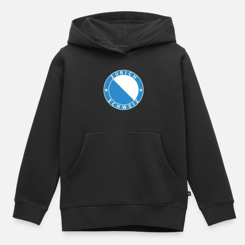 Zurich - Sweat Premium à capuche enfant bio - noir