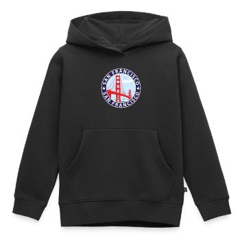 San Francisco - Sweat Premium à capuche enfant bio - noir - Devant - AI Model Kid Male (0cm)