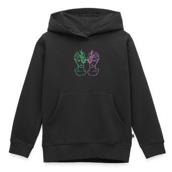 Double Roman statue neon black background - Kids Premium Organic Hoodie - black - Front - AI Model Kid Male (0cm)