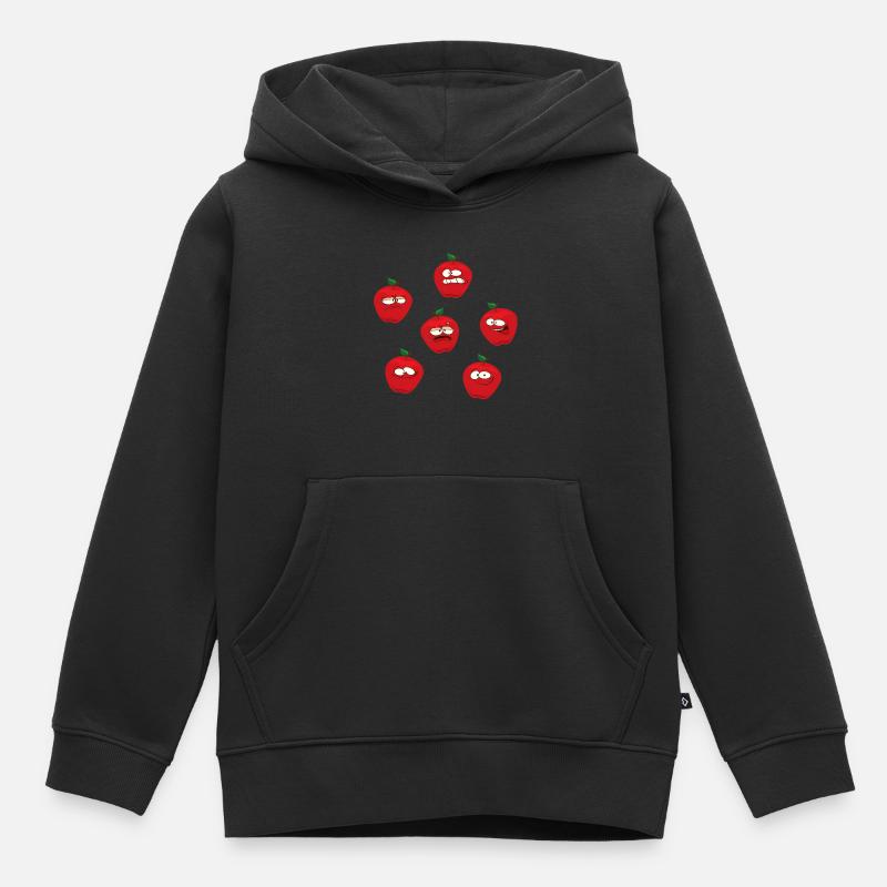 Pommes - Sweat Premium à capuche enfant bio - noir