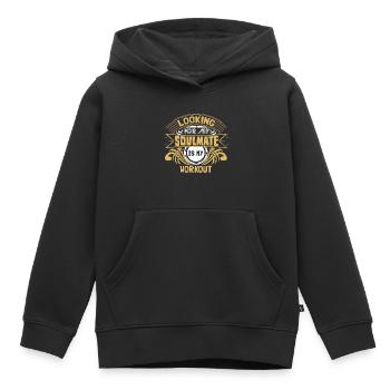 Partenariat indépendant unique - Sweat Premium à capuche enfant bio - noir - Devant - AI Model Kid Male (0cm)
