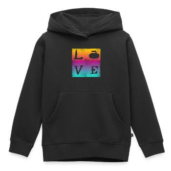 Cher curling - Sweat Premium à capuche enfant bio - noir - Devant - AI Model Kid Male (0cm)