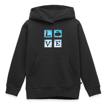 Cher curling - Sweat Premium à capuche enfant bio - noir - Devant - AI Model Kid Male (0cm)