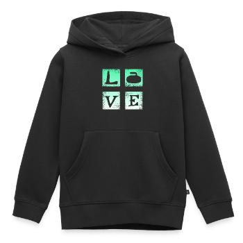 Cher curling - Sweat Premium à capuche enfant bio - noir - Devant - AI Model Kid Male (0cm)