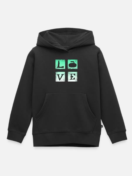Liebe Curling - Kinder Premium Organic Hoodie - Schwarz
