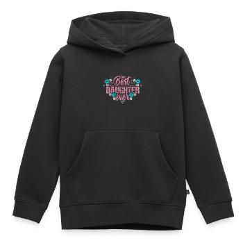 Fille Mère Fille - Sweat Premium à capuche enfant bio - noir - Devant - AI Model Kid Male (0cm)