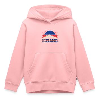 Drapeau islandais Drapeau islandais - Sweat Premium à capuche enfant bio - rose - Devant - AI Model Kid Female (0cm)