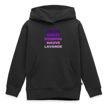 Variantes de Couleurs - Sweat Premium à capuche enfant bio - noir - Devant - AI Model Kid Male (0cm)