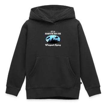 Wingsuit fliegen Base Jumping Fallschirmspringen Wingsuiting - Kinder Premium Organic Hoodie - Schwarz - Vorne - AI Model Kid Male (0cm)
