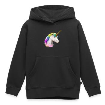 Farbenfrohes Einhorn - Kinder Premium Organic Hoodie - Schwarz - Vorne - AI Model Kid Male (0cm)