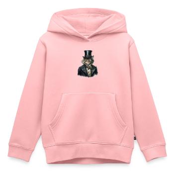 Katze im 1800 Jahre Stil Gekleidet Nobel Barock - Kinder Premium Organic Hoodie - Rosa - Vorne - AI Model Kid Female (0cm)