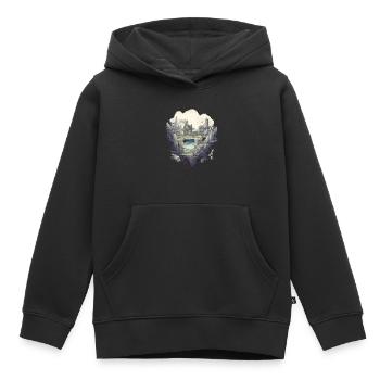 Futuristisch Leben auf Planeten - Kinder Premium Organic Hoodie - Schwarz - Vorne - AI Model Kid Male (0cm)