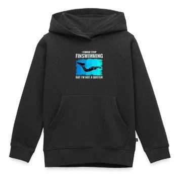 Nageoires Nageoire Nageur Natation Sports nautiques - Sweat Premium à capuche enfant bio - noir - Devant - AI Model Kid Male (0cm)