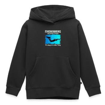 Nageoires Nageoire Nageur Natation Sports nautiques - Sweat Premium à capuche enfant bio - noir - Devant - AI Model Kid Male (0cm)